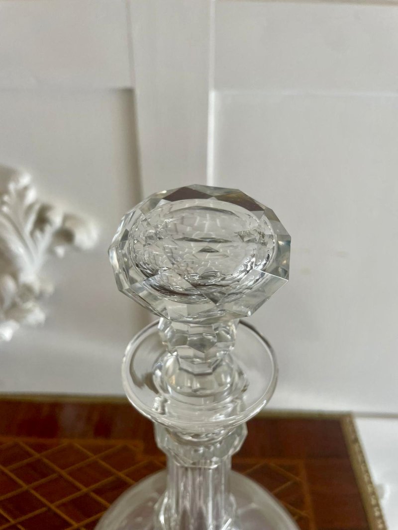 Pair of Antique Victorian Quality Cut Glass Decanters - Image 2
